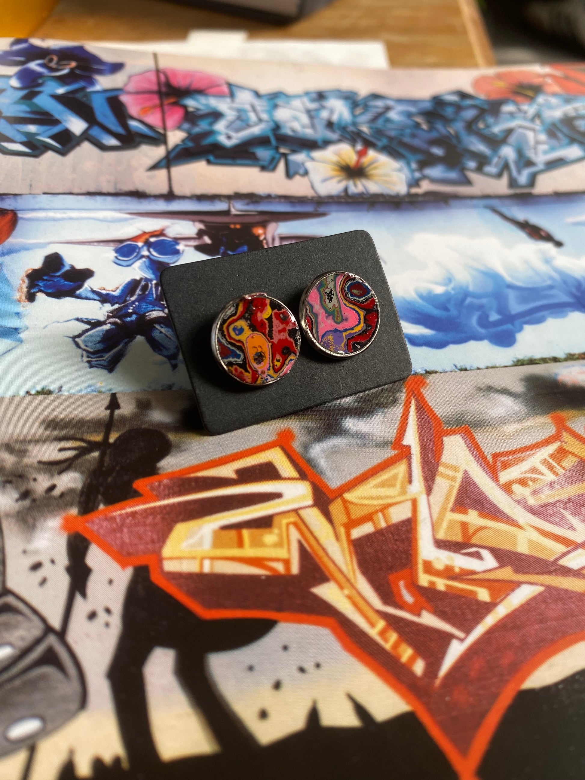 Re-Fitti recycled graffiti - Ear Studs