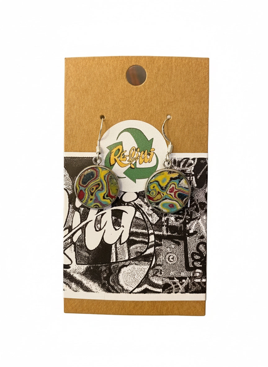 Re-Fitti recycled graffiti - Drop Ear Rings
