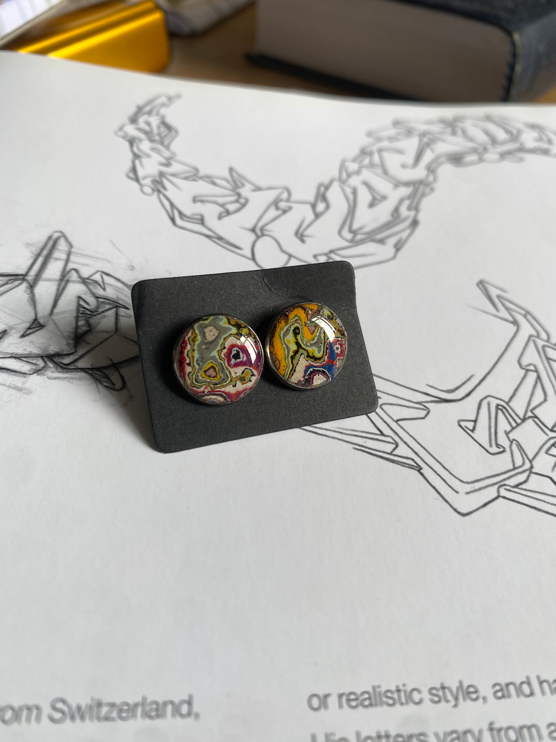 Re-Fitti recycled graffiti - Ear Studs