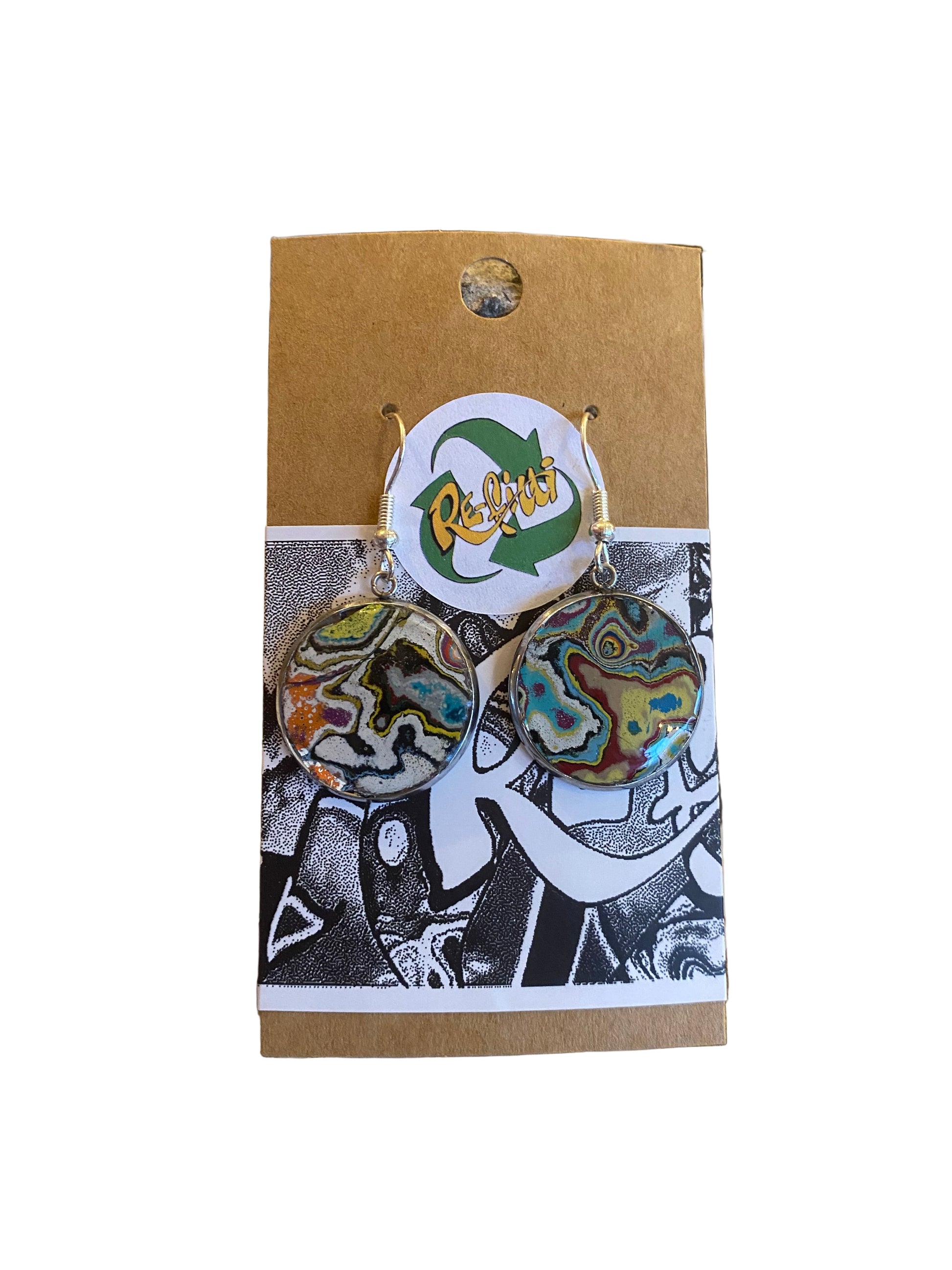 Re-Fitti recycled graffiti - Drop Ear Rings
