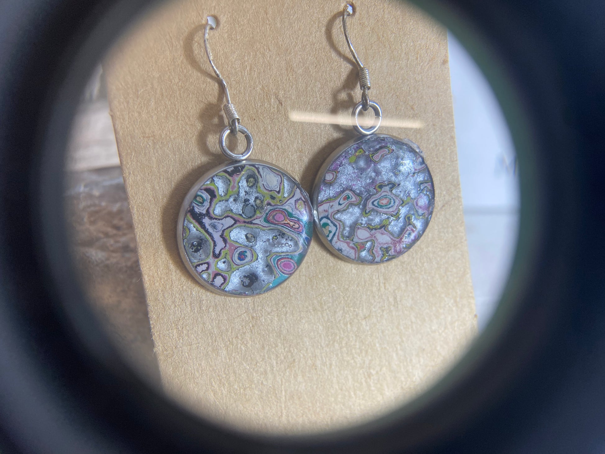 Recycled Graffiti ear-rings