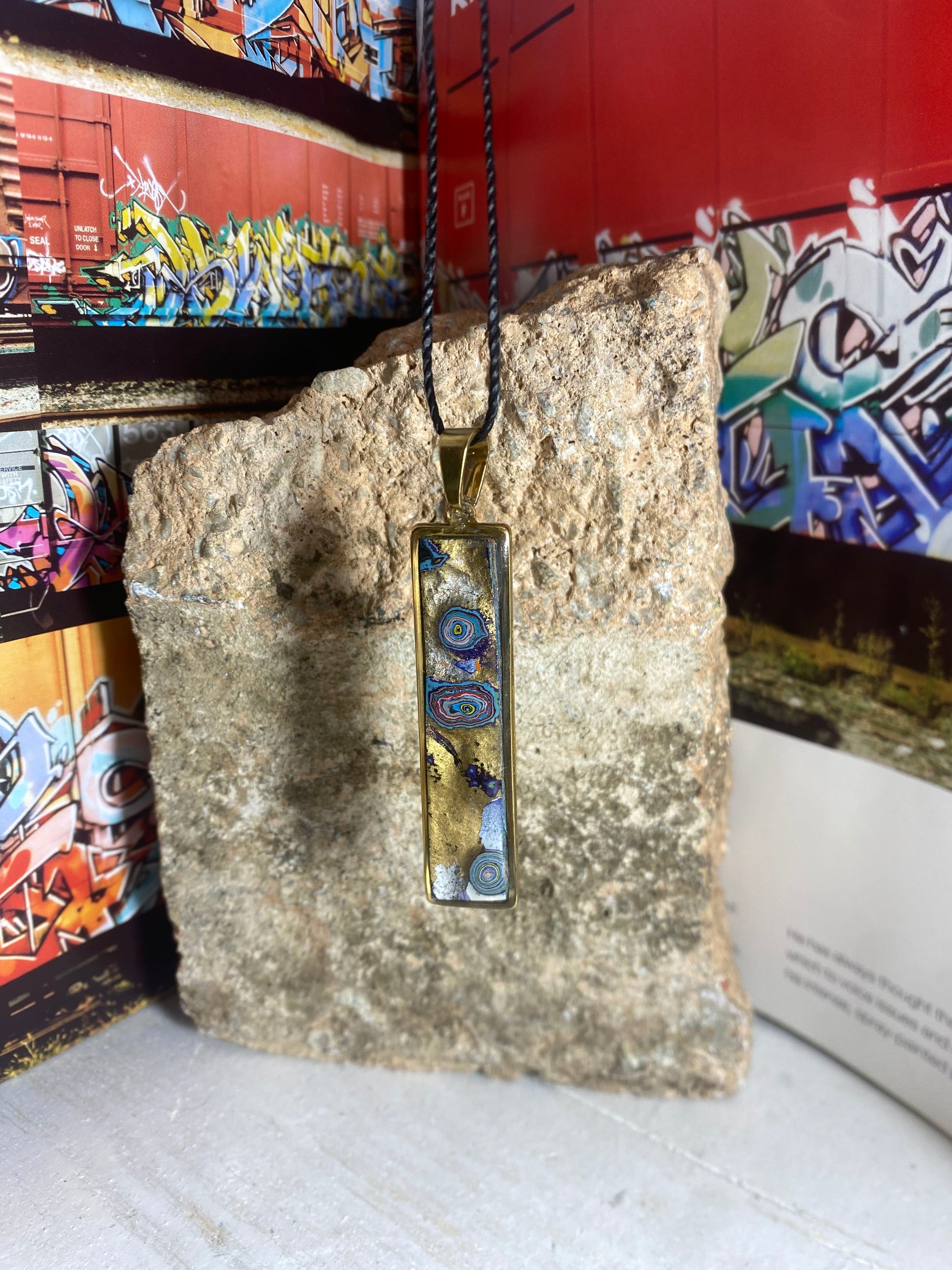 Recycled Graffiti necklace